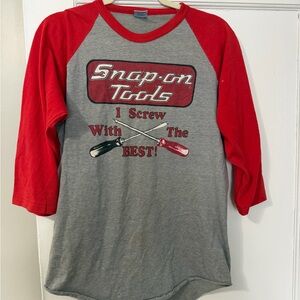 Snap-on Tools Men's Raglan Tee - Red and Gray